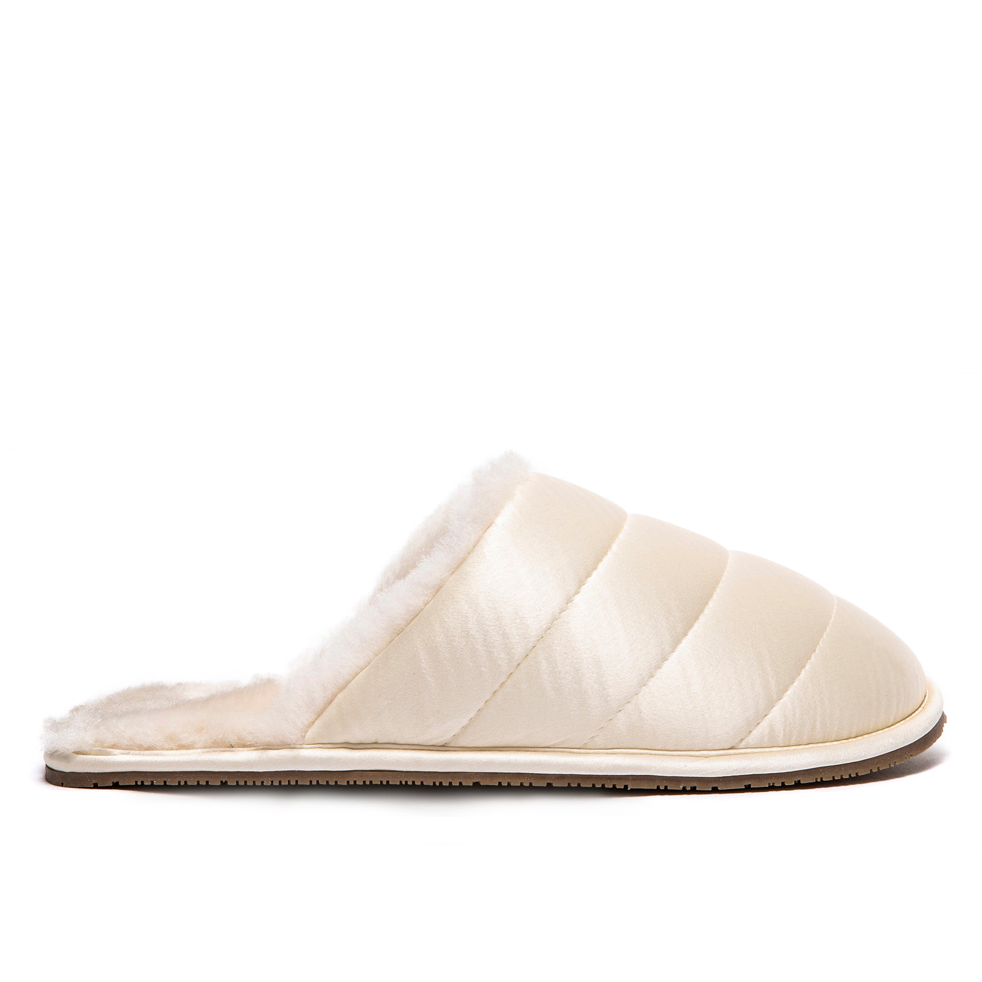 White deals silk slippers