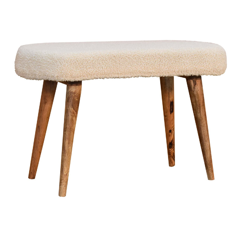 Cream Boucle Nordic Bench